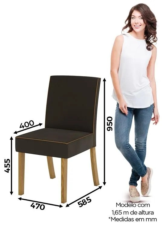 Kit Conjunto 2 Cadeiras Maris Sala de Jantar Nature Marrom