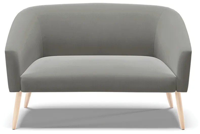 Namoradeira 02 Lugares Stella Suede Grafite Pés Palito Natural - D'Rossi