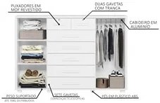 Cômoda Sapateira para Quarto 160cm 2 Portas 7 Gavetas Fontaine A02 Bra