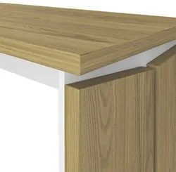 Mesa Escrivaninha em L Sharp e Gaveteiro 2 Gavetas Tok A06 Olmo/Branco