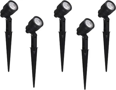 Kit 5 Espetos Abs Preto Fosco LED 6W IP65 360lm