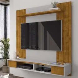 Painel TV 55 Pol e Bancada Suspensa 136cm Foz Naturalle/Off B02 - Mpoz
