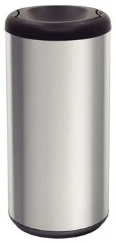Lixeira Inox Tramontina Piemonte 40 L Acetinada e Tampa Basculante Preta Polipropileno