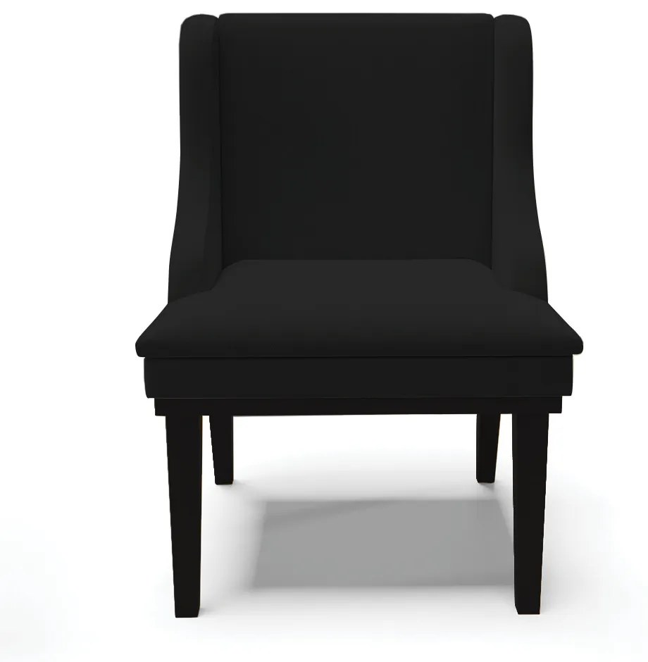 Cadeira de Jantar Liz Linho Base Fixa Madeira Preto D03 - D'Rossi - A79 Preto