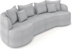Sofá 3 Lugares 210cm Orgânico Quito Z08 Boucle Cinza - Mpozenato