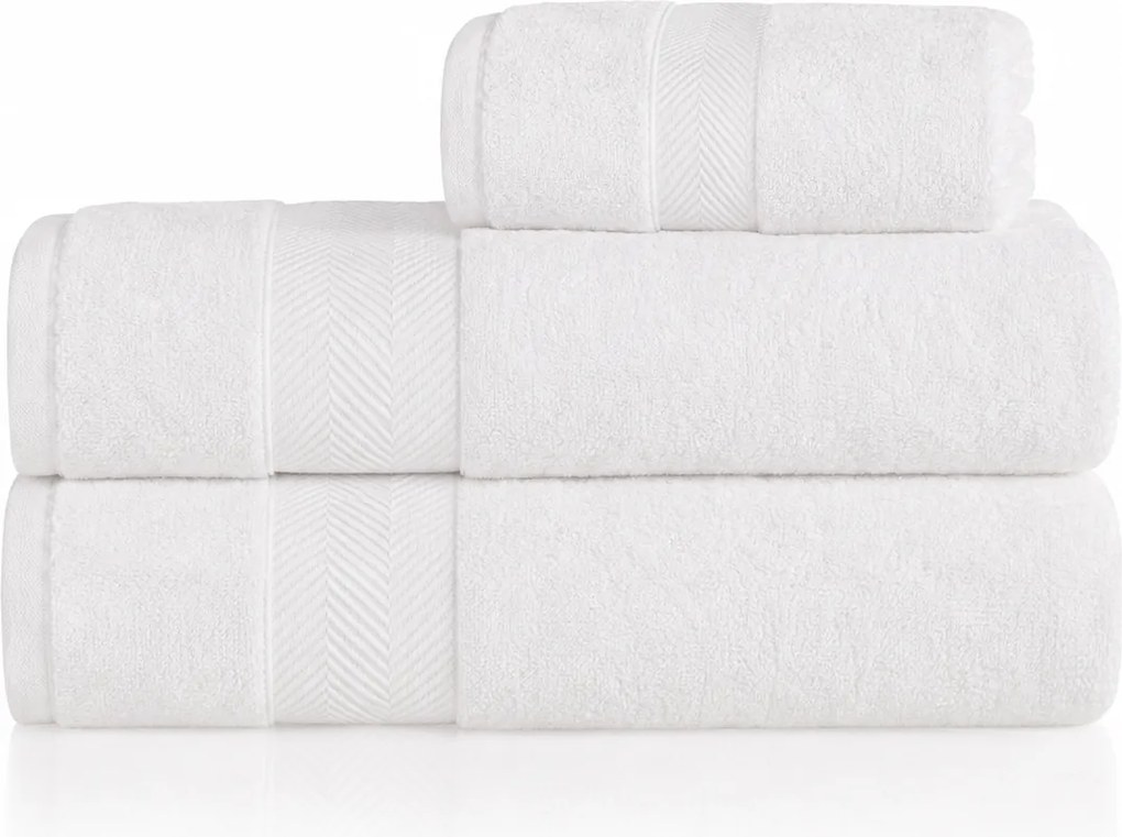 Kit 3 Pçs Toalhas Karsten 100% Algodão Santi - Branco  Branco
