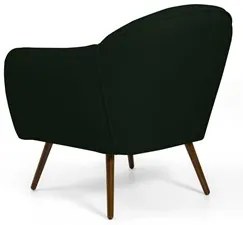 Kit 02 Poltronas Decorativas Nina Pés Palito Madeira C-117 Linho Verde