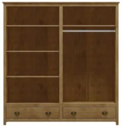 Guarda Roupa Casal 176cm 4 Portas 2 Gavetas Lázio Freijó F07 - Mpozena