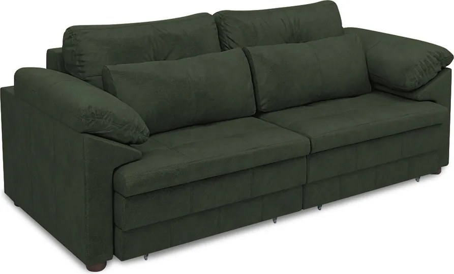Sofá Retrátil Manual Sala de Estar Nolan Bipartido 250cm Conforto Premium em Couro Verde Manchado G58 - Gran Belo