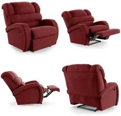 Poltrona do Papai Reclinável Kalie Power Elétrica FH9 Veludo Vermelho