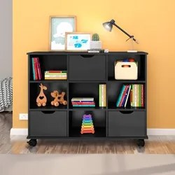 Kit 2 Nichos Organizadores 3 Gavetas com Rodízios Preto - Qmovi