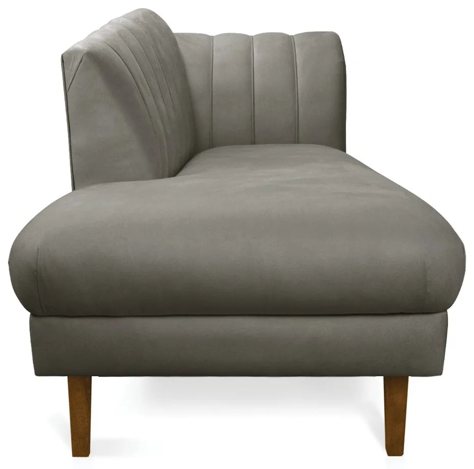 Divã Recife Suede 165 cm Pés Chanfrado Castanho M11 - D'Rossi  - Grafite