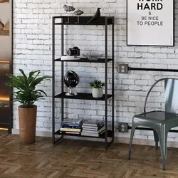 Estante Livreiro Dynamica Industrial 60cm 4 Prateleiras C08 Preto Ônix