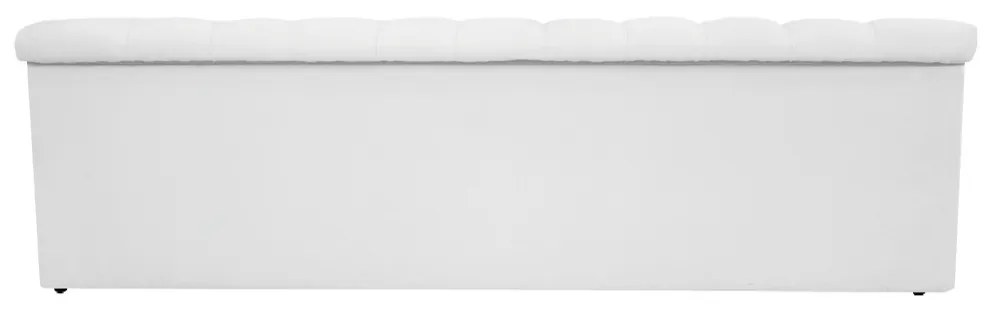 Recamier Baú Estofada Mel 195 cm King Size Com Capitonê Suede Branco - ADJ Decor
