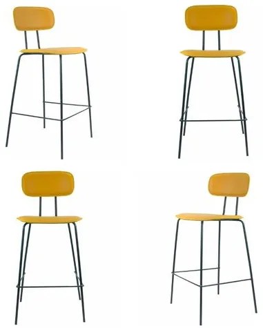 Kit 04 Banquetas New York Alta Mostrada Base Aço - 73034 Sun House