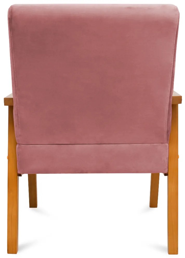 Kit 2 Poltronas Decorativas Alexa Braça de Madeira Suede Rosa - Sheep Estofados