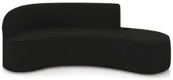 Sofá 4 Lugares Para Sala 220cm Orgânico Wendi Suede Preto I01 - Mpoze
