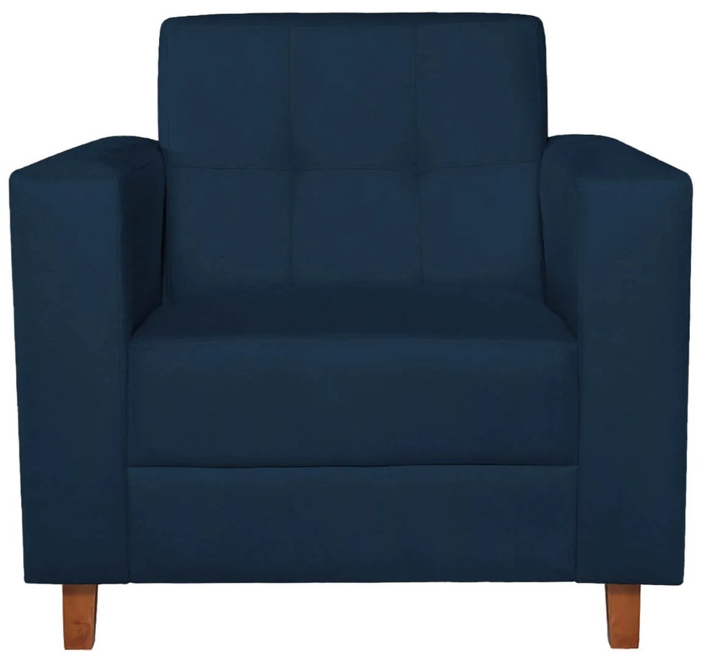 Poltrona Decorativa Denver Suede Azul Marinho - ADJ Decor