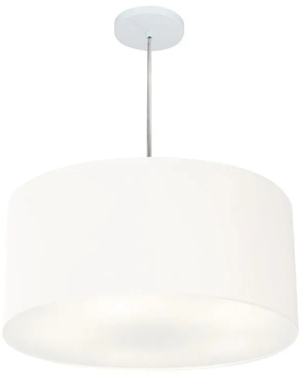 Lustre Pendente Cilíndrico Vivare Md-4214 Cúpula em Tecido 55x25cm - Bivolt