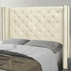 Cabeceira Solteiro Cama Box 90cm Louise S06 Linho Pérola - Mpozenato