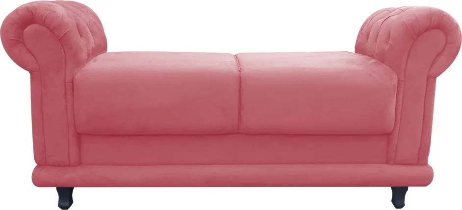 Recamier Barcelona Namoradeira Calçadeira Suede com Strass M11 - D'Rossi - Rose
