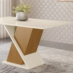 Mesa de Jantar Retangular 160cm 6 Lugares Solus Nature/Off White - Hen