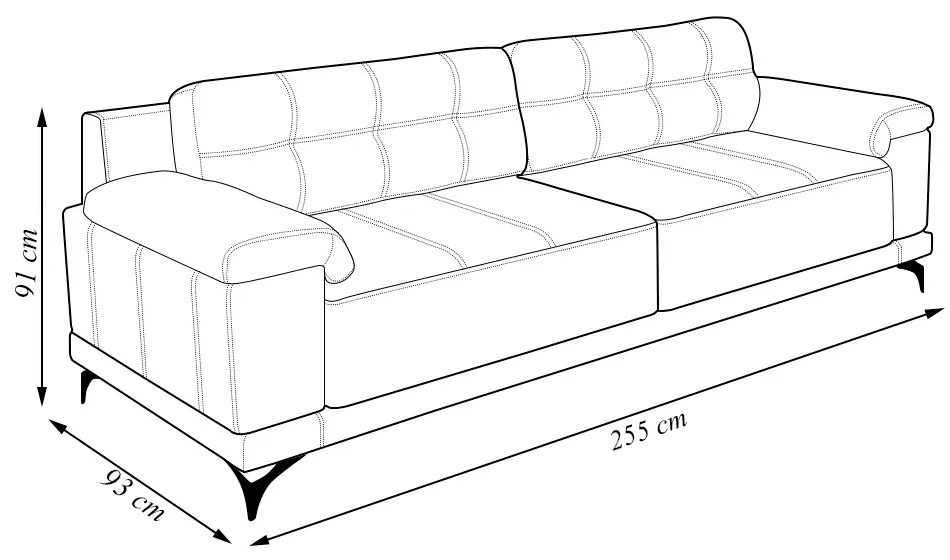 Sofá Living 4 lugares 255cm Agostino Pés Design em Ferro Couro Caramelo G52 - Gran Belo