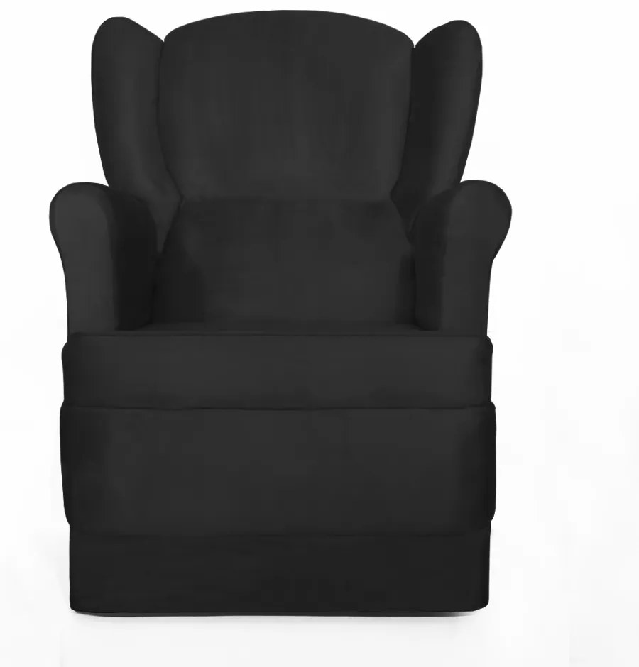 Poltrona Ana de Amamentação com Balanço Suede Preto