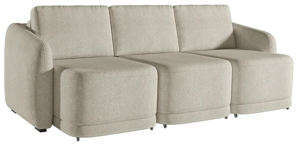 Sofá Cama Modulado Retrátil e Reclinável Decorativo Varsóvia 306cm Bouclê Bege G33 - Gran Belo