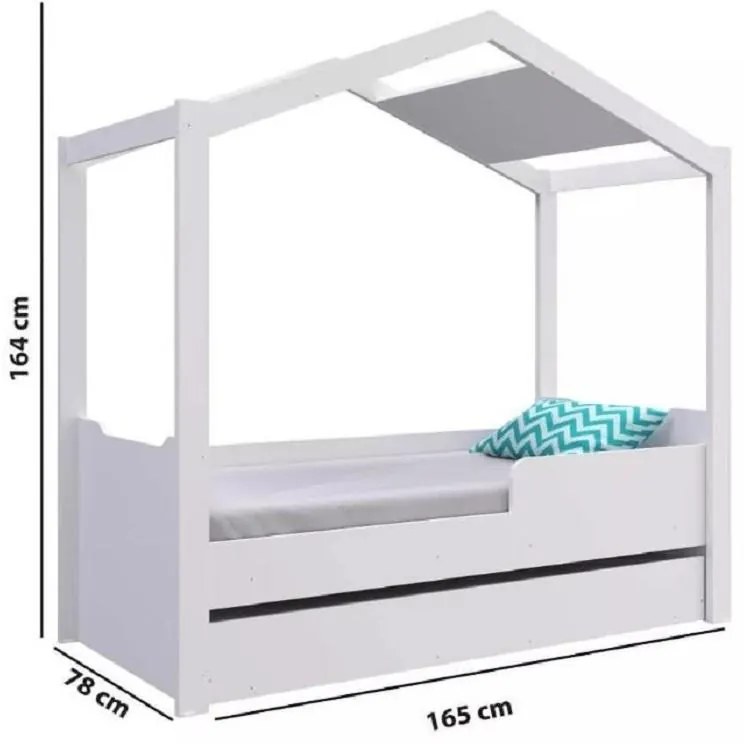Mini Cama Montessoriana Com cama Auxiliar Branca BY740