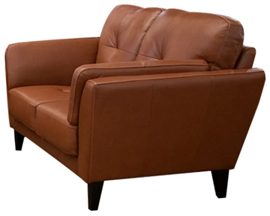 Sofá de Couro 3 lugares Dominic M06 Cor Conhaque 457 - ADJ DECOR