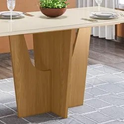 Mesa de Jantar Retangular 160cm 6 Lugares Vértice Nature/Off White - H