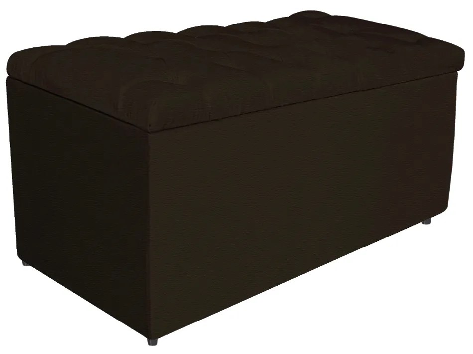 Calçadeira Estofada Liverpool 90 cm Solteiro Corano Marrom - ADJ Decor