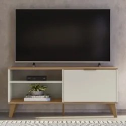 Rack Bancada Para TV 50 Pol 120cm Roby Off/Nature Z49 - Mpozenato