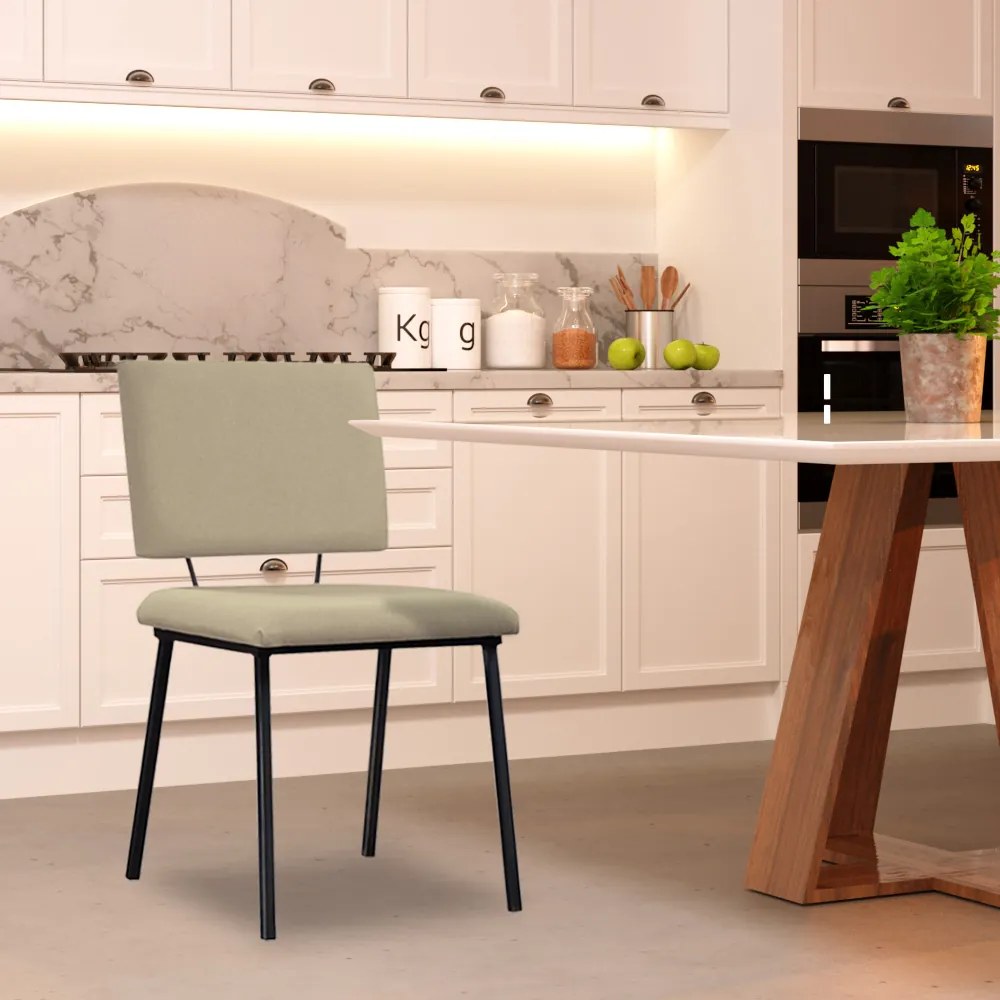 Kit 3 Cadeiras Decorativas Sala de Jantar Fennel Linho Bege G17 - Gran Belo