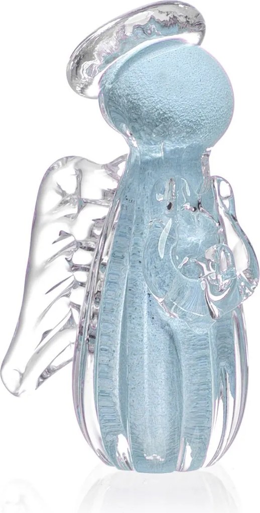 Mini Anjo Uriel Cristal Murano M - Azul Bebê  Azul Bebê