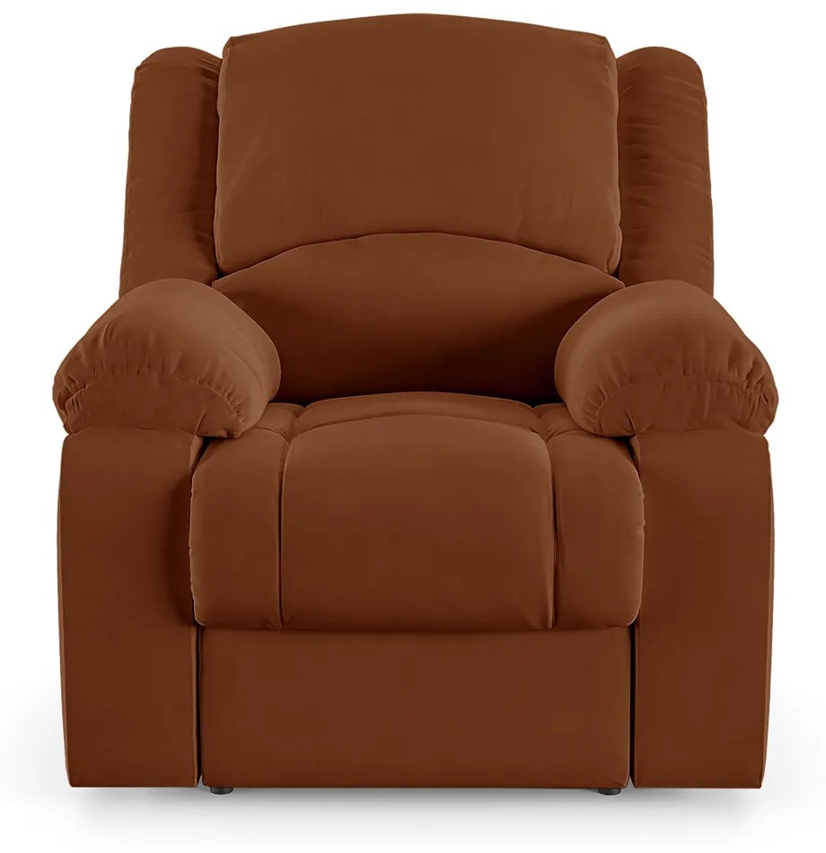 Poltrona do Papai Reclinável Sala de Cinema Madrid Elétrica Touch Massagem USB Veludo Terracota G23