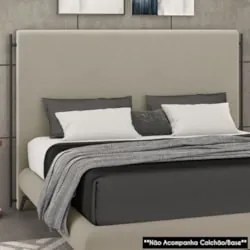 Cabeceira Cama Box Casal Queen 160cm Oscar Z37 Suede Bege - Mpozenato