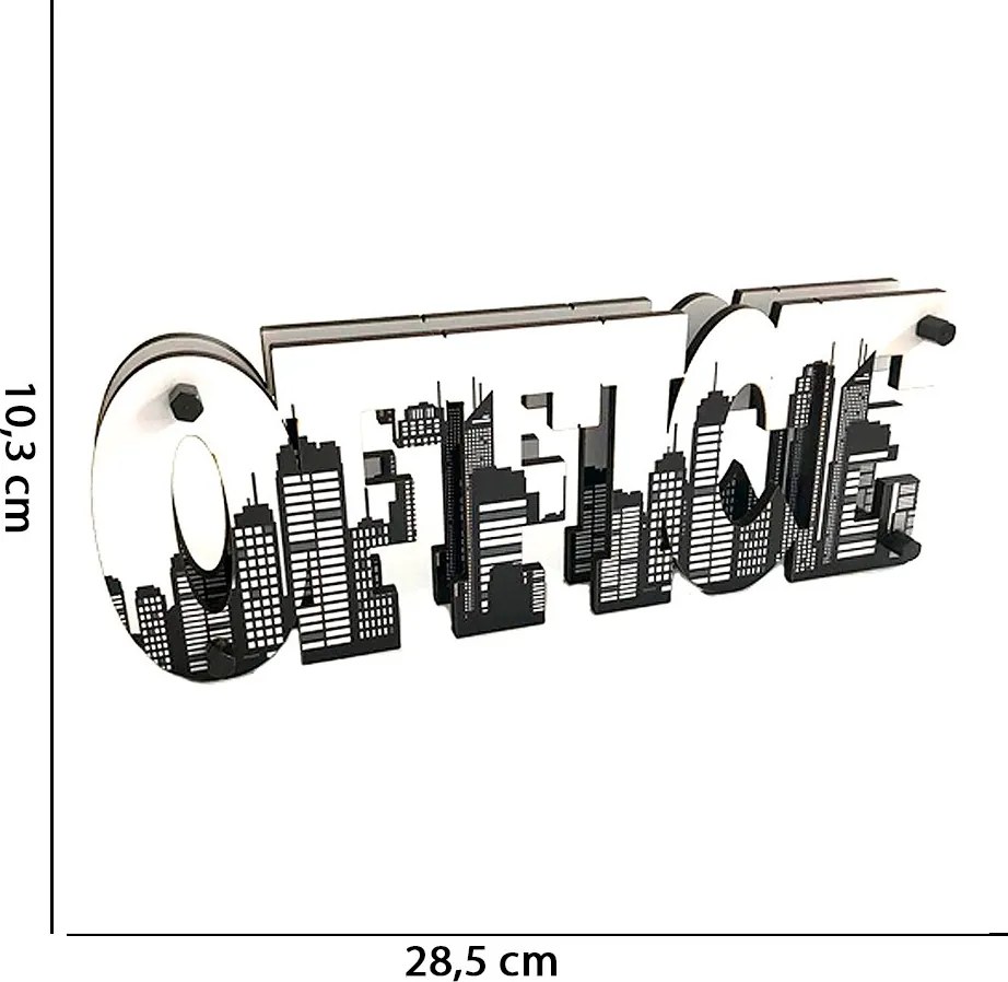 Placa de Mesa Decorativa Decorativa Dupla Face "Office Predios" C03 - D'Rossi