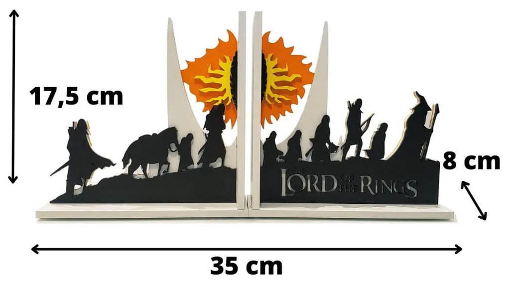 Aparador de Livros O Senhor dos Anéis Sociedade do Anel e Olho Sauron