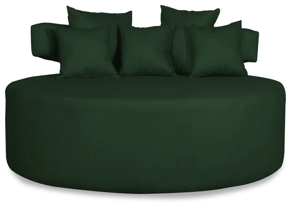 Sofá Chaise Eva Redondo 02 Lugares Suede Verde Bandeira