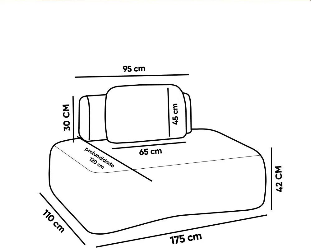 Sofá Módulo Canto 175cm Orgânico Sala Berlim Bouclê K01 - D'Rossi - Caramelo