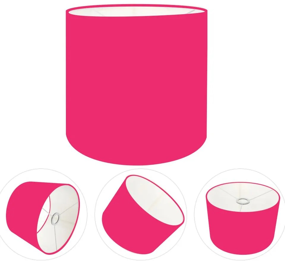 Cúpula Abajur Cilíndrica Cp-7009 Ø25x20cm Rosa Pink