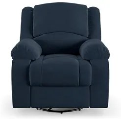 Poltrona do Papai Reclinável Pietra Glider Giratória USB FH9 Veludo Az