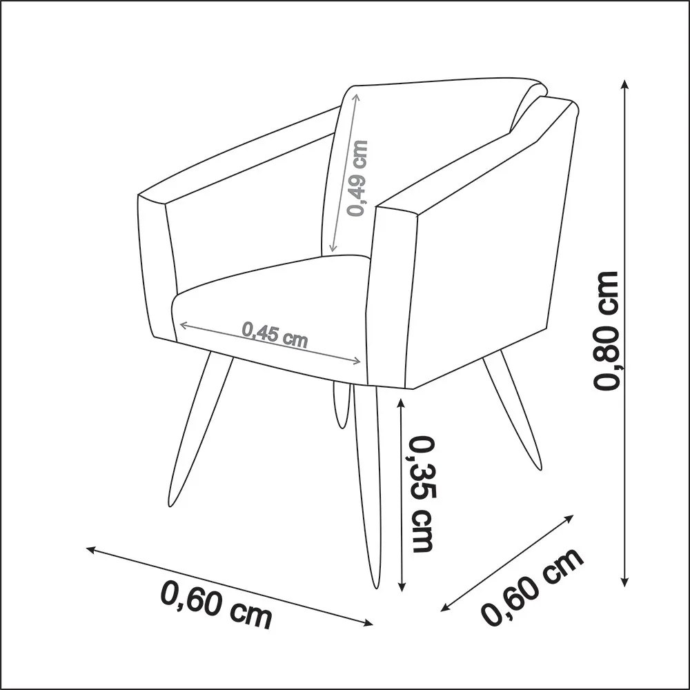 Poltrona San Marino Decorativa Suede Bege