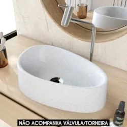 Cuba Pia Para Banheiro Gota 43cm Maitê C08 Branco Granit - Mpozenato
