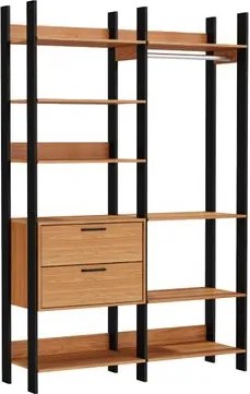 Closet em MDF 1 Cabideiro 2 Gavetas Freijó/Preto Fosco 146 cm TW403 JPF Dalla Costa