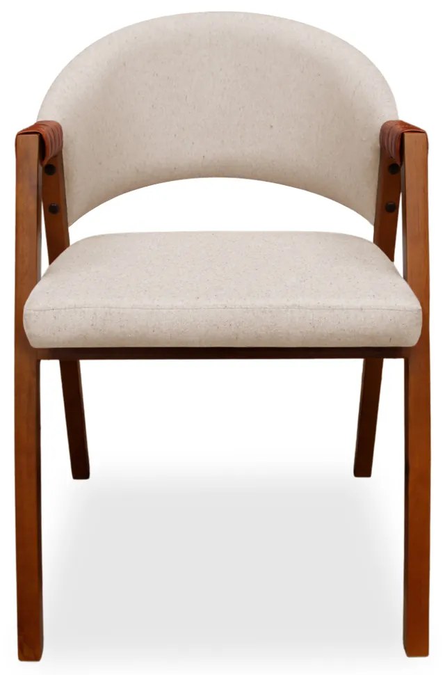 Poltrona Decorativa Suellen Linho Marrom