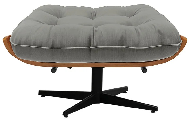 Puff Giratório Costela Suede Base Giratória Preto - D'Rossi - Grafite