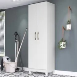 Armário Multiuso Lavanderia 55cm 2 Portas Staxx Branco Z17   - Mpozena
